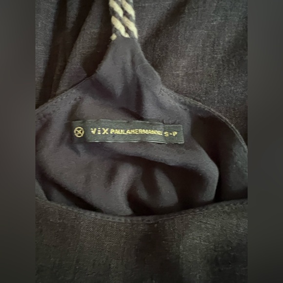 Vix Paula Hermanny Linen Charcoal Dress small - Picture 3 of 3